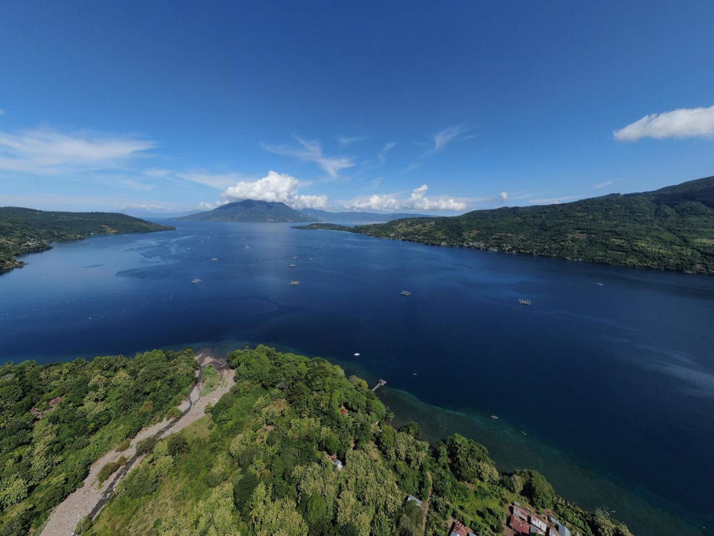 Aerial Shot of the Kalabahi Bay from above the Alami Alor Dive Resort